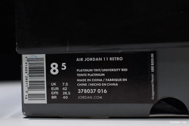 Air Retro Jordan Tint Platinum 378037-016 11 0612